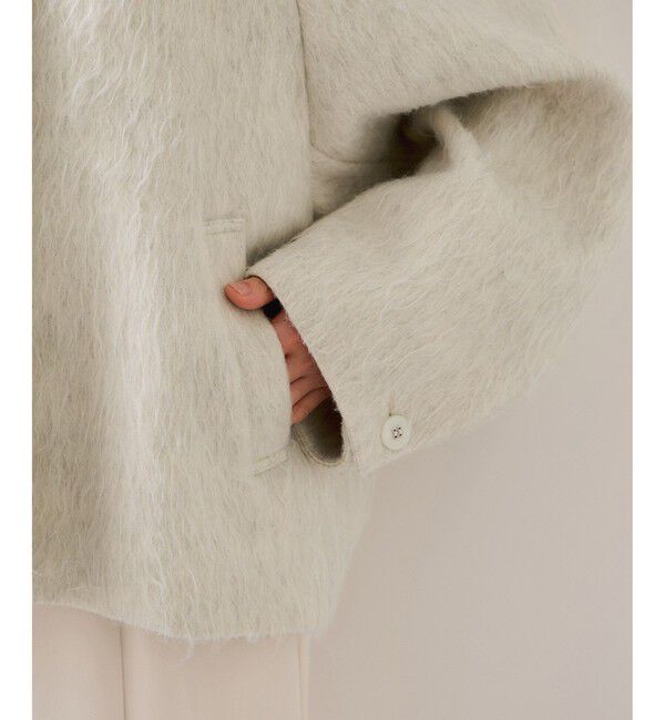 VIS「【アウター総選挙1位】ビッグカラーモモンガシャギーショートコート」|ブルゾン・スタジャン|