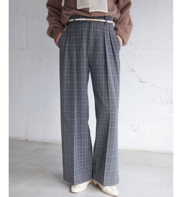 VIS「Hot Beautyツータックワイドパンツ/イージーケア」|チノ|グレーサブ(09)