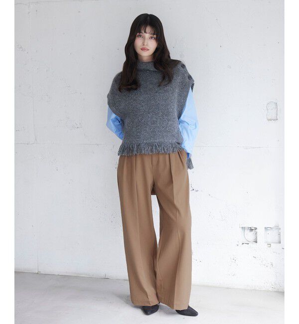 VIS「Hot Beautyツータックワイドパンツ/イージーケア」|チノ|