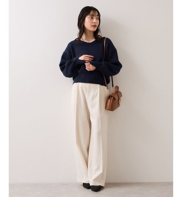 VIS「Vネックレースニットプルオーバー」|ニット・セーター|