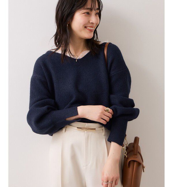 VIS「Vネックレースニットプルオーバー」|ニット・セーター|