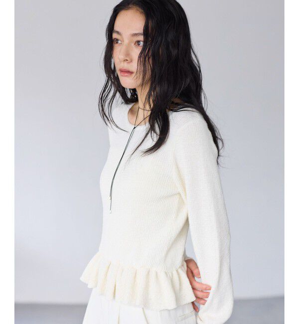 VIS「スラブヤーンペプラムフリルニットプルオーバー」|ニット・セーター|