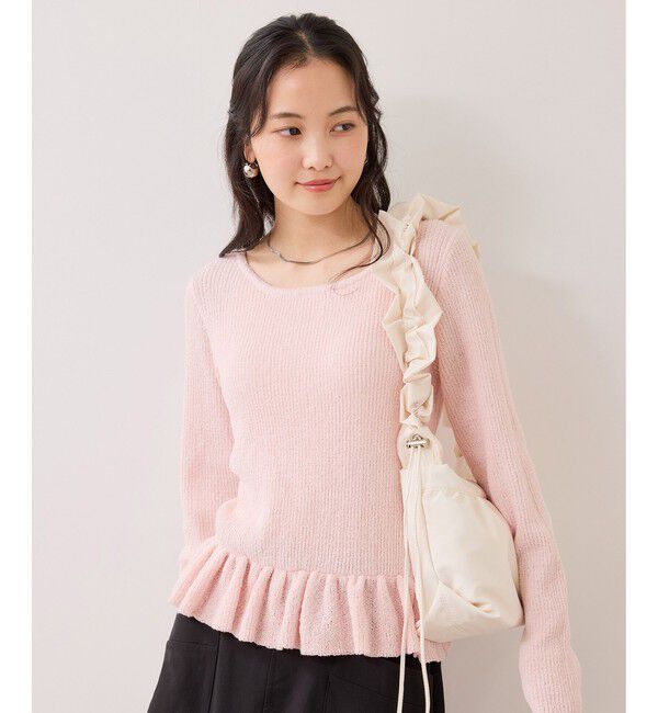VIS「スラブヤーンペプラムフリルニットプルオーバー」|ニット・セーター|
