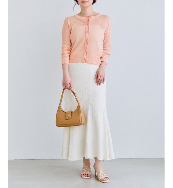 VIS「【WEB限定】リネンタッチ配色シアーカーディガン」|カーディガン|