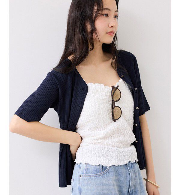 VIS「ウエストタックカーディガン/イージーケア」|カーディガン|