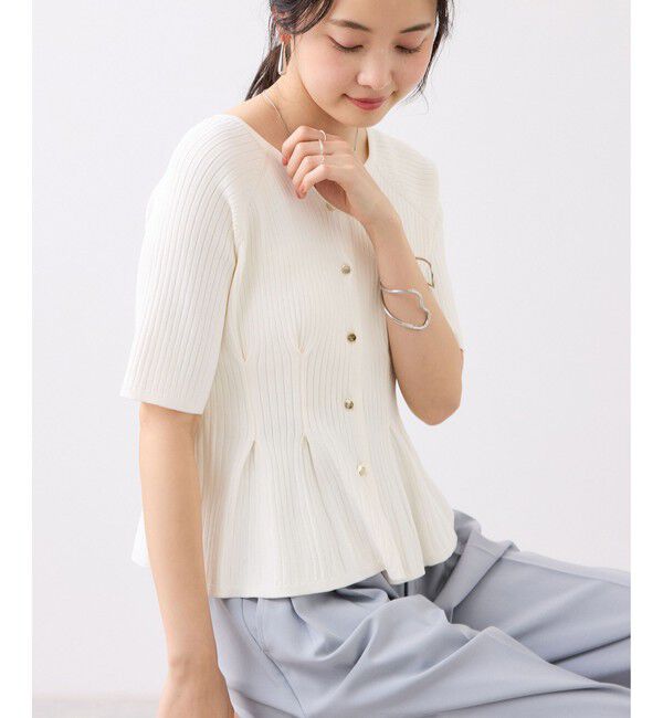 VIS「ウエストタックカーディガン/イージーケア」|カーディガン|オフホワイト(15)
