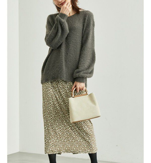 Rope&rsquo;Picnic「リンクコーデ/花柄ベロアアイラインスカート」|スカート|