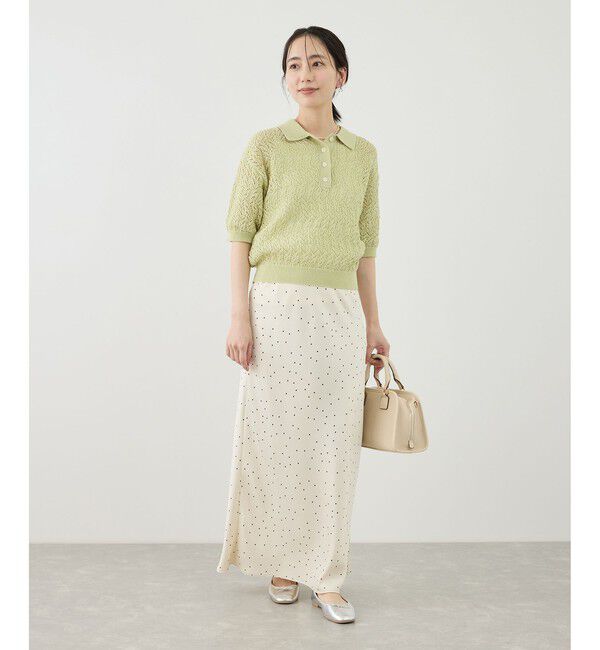 Rope&rsquo;Picnic「細見えバイアスサテンドットスカート」|スカート|