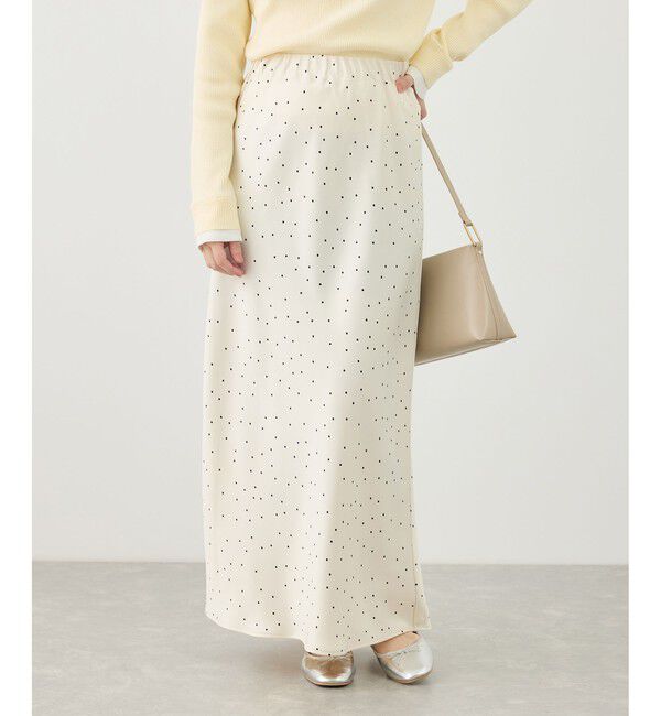 Rope&rsquo;Picnic「細見えバイアスサテンドットスカート」|スカート|