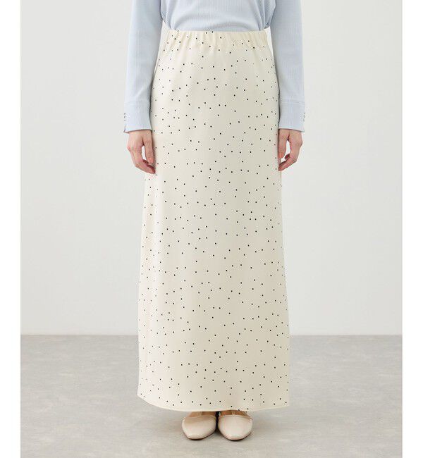 Rope&rsquo;Picnic「細見えバイアスサテンドットスカート」|スカート|