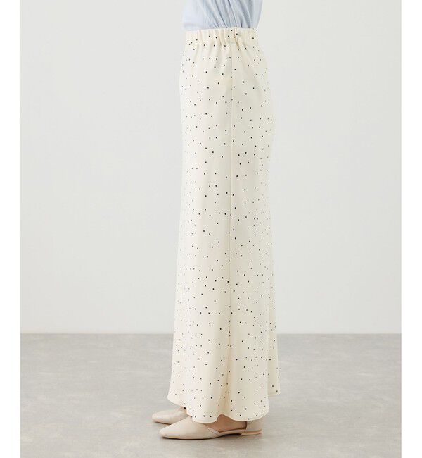 Rope&rsquo;Picnic「細見えバイアスサテンドットスカート」|スカート|