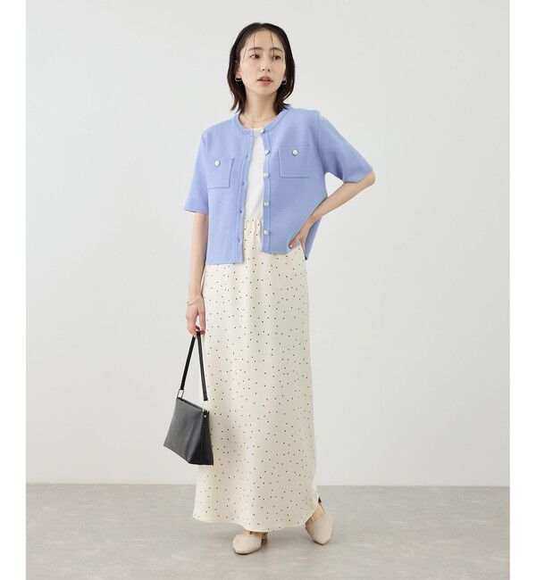 Rope&rsquo;Picnic「細見えバイアスサテンドットスカート」|スカート|