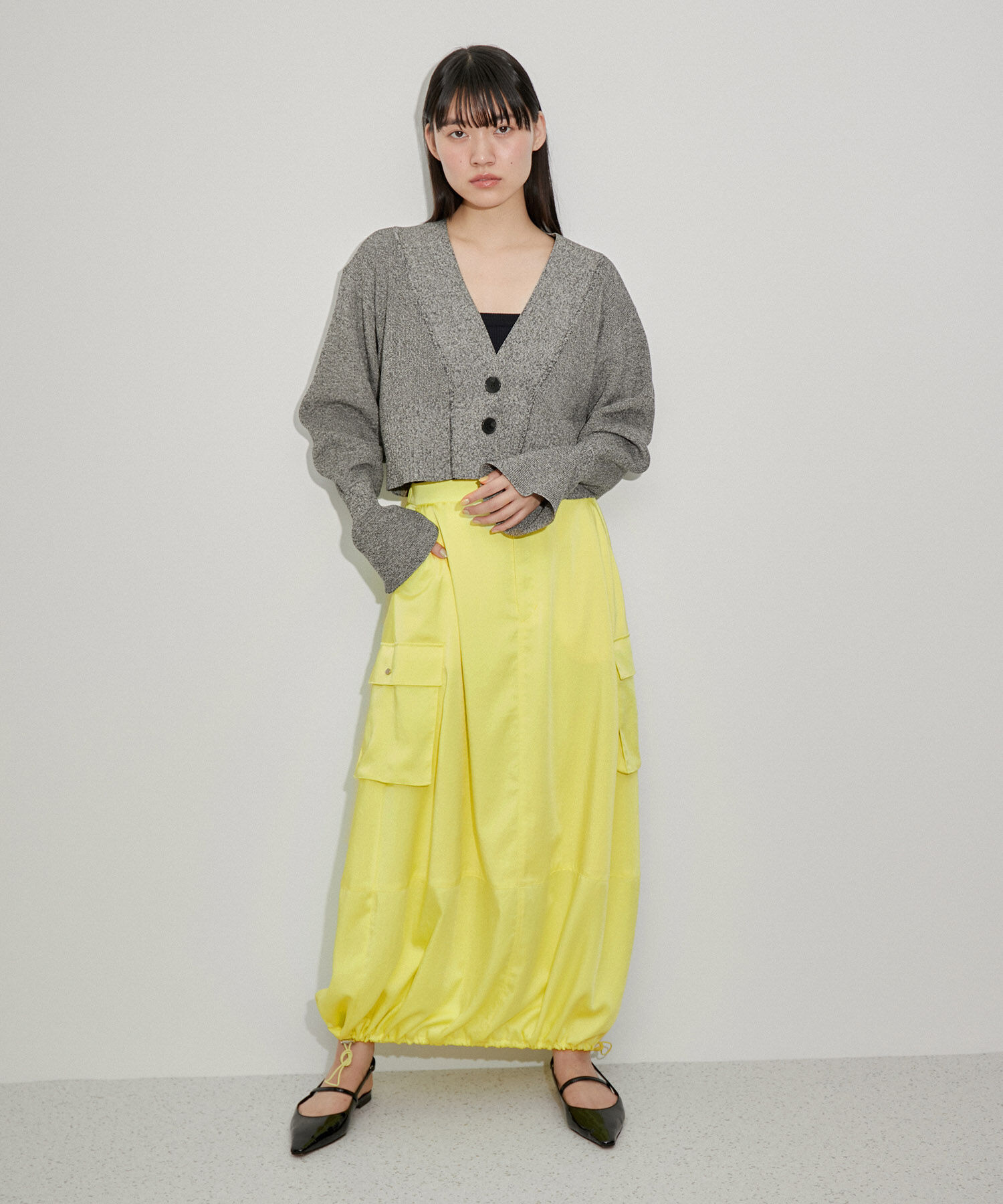 ADAM ET ROPE'「【サステナブル】サテンバルーンカーゴスカート」|スカート|