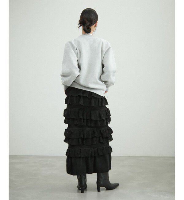 ADAM ET ROPE'「【サステナブル】フリルニットスカート」|スカート|