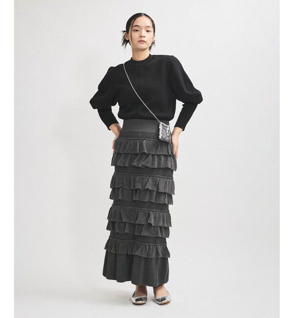 ADAM ET ROPE'「【サステナブル】フリルニットスカート」|スカート|