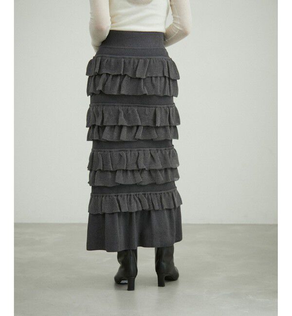 ADAM ET ROPE'「【サステナブル】フリルニットスカート」|スカート|