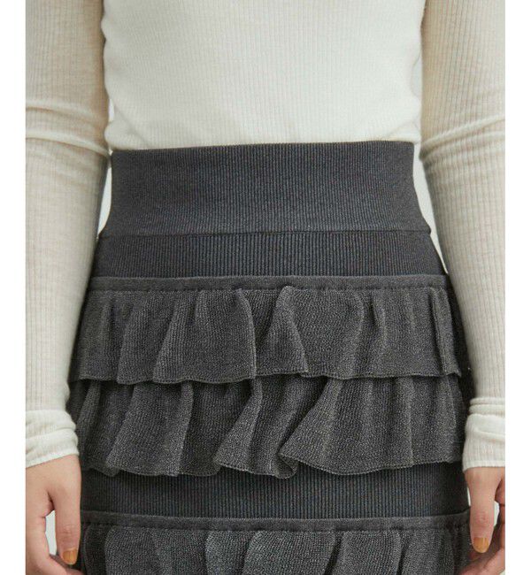 ADAM ET ROPE'「【サステナブル】フリルニットスカート」|スカート|