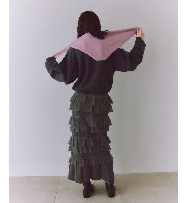 ADAM ET ROPE'「【サステナブル】フリルニットスカート」|スカート|