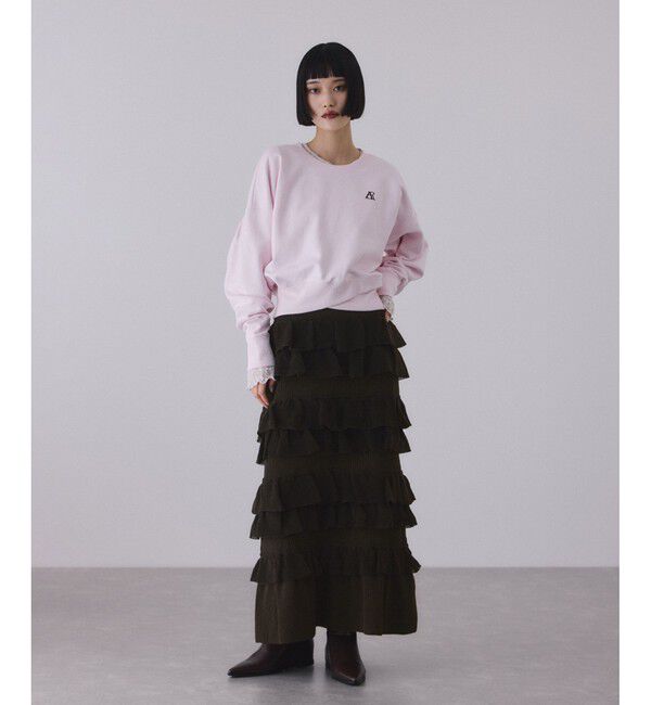 ADAM ET ROPE'「【サステナブル】フリルニットスカート」|スカート|
