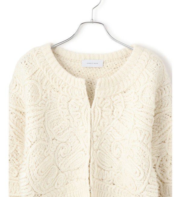 ADAM ET ROPE'「コードレースパターンニットカーディガン」|カーディガン|