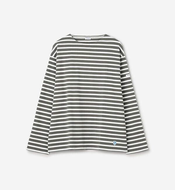 ORCIVAL「ORCIVAL | コットンロード クルーネック ワイドフレンチバスクTシャツ MEN」|Tシャツ・カットソー|GREY系1