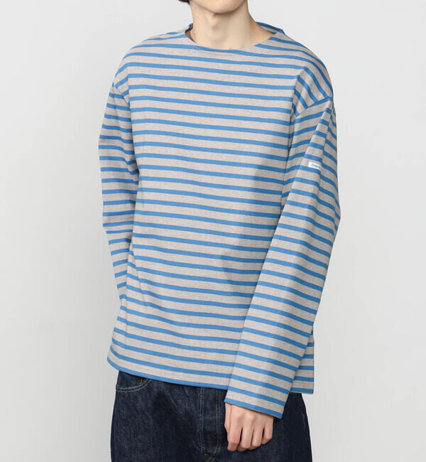 ORCIVAL「ORCIVAL | コットンロード クルーネック ワイドフレンチバスクTシャツ MEN」|Tシャツ・カットソー|BLUE系2