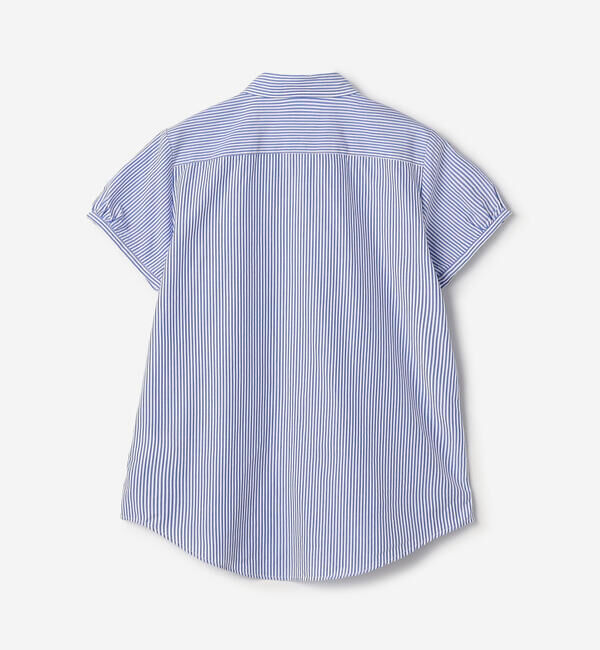 GYMPHLEX「Gymphlex | コットン フレンチスリーブシャツ STRIPE WOMEN」|シャツ・ブラウス|