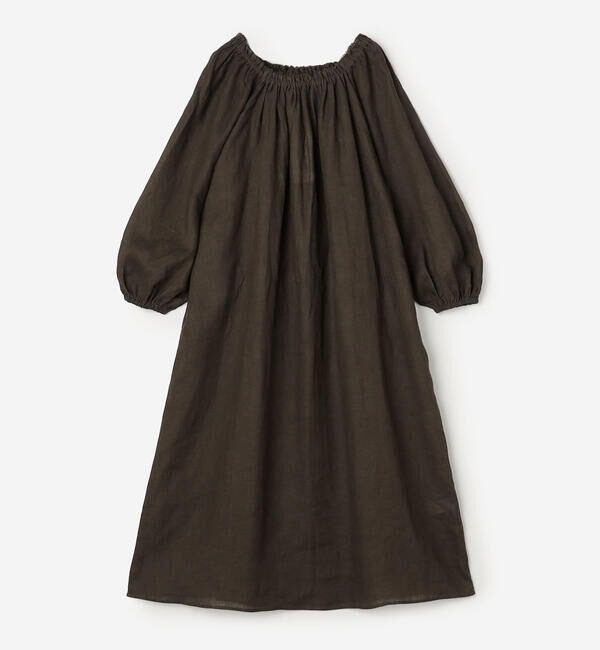  「WALANCE | リネン バルーンスリーブドレス WOMEN」|ワンピース|