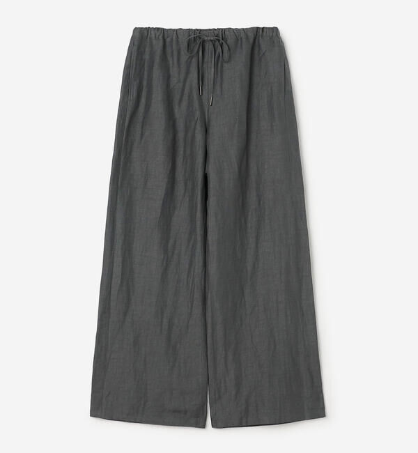 LE GLAZIK「LE GLAZIK | リネンポリエステル エラスティックパンツ WOMEN」|チノ|GREY