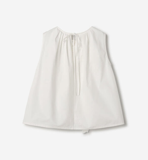  「RhodolirioN | コットン スリーブレス フリルシャツ WOMEN」|シャツ・ブラウス|