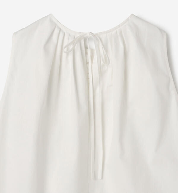  「RhodolirioN | コットン スリーブレス フリルシャツ WOMEN」|シャツ・ブラウス|