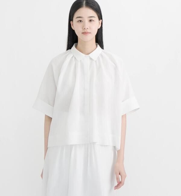  「eunoia | クロップド 半袖シャツ WOMEN」|シャツ・ブラウス|