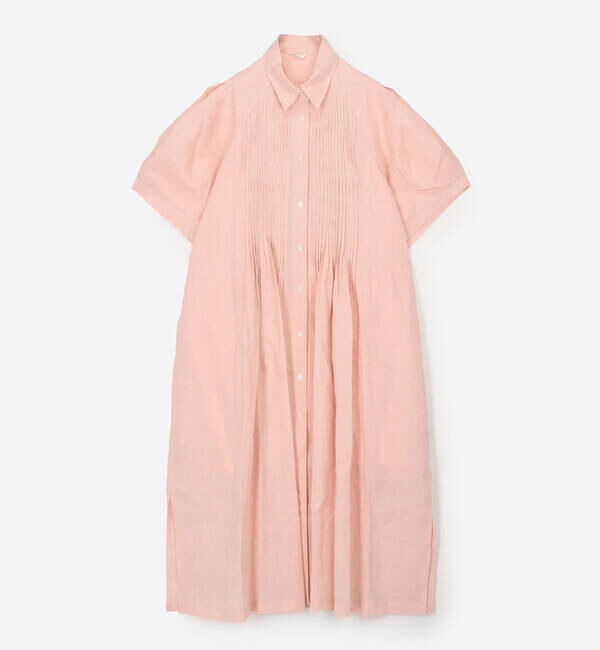  「eunoia | リネン ピンタック半袖ワンピース WOMEN」|ワンピース|