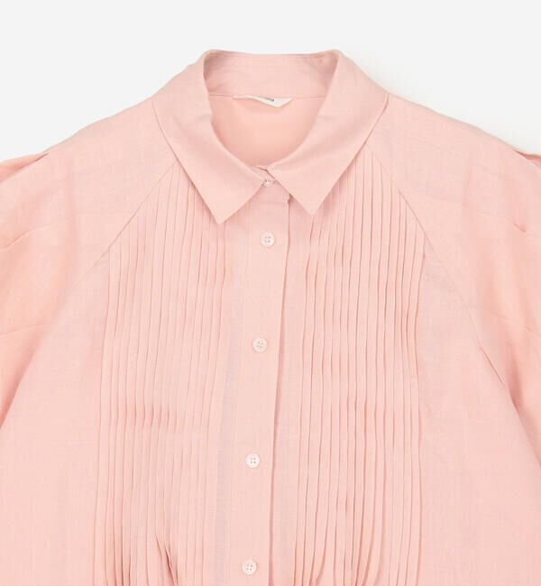  「eunoia | リネン ピンタック半袖ワンピース WOMEN」|ワンピース|