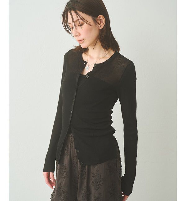  「シアーリブニットカーディガン」|ニット・セーター|