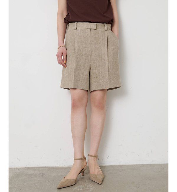  「リネンハーフタックパンツ」|チノ|