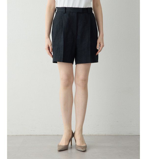  「リネンハーフタックパンツ」|チノ|