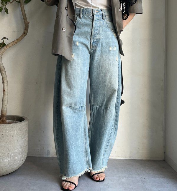  「【ベストセラーアイテム】ダメージカーブデニム」|デニム|