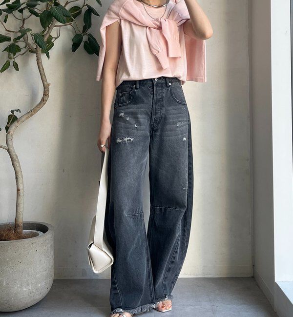  「【ベストセラーアイテム】ダメージカーブデニム」|デニム|