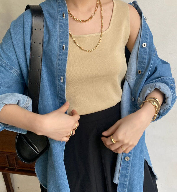  「スクエアニットタンク」|ニット・セーター|