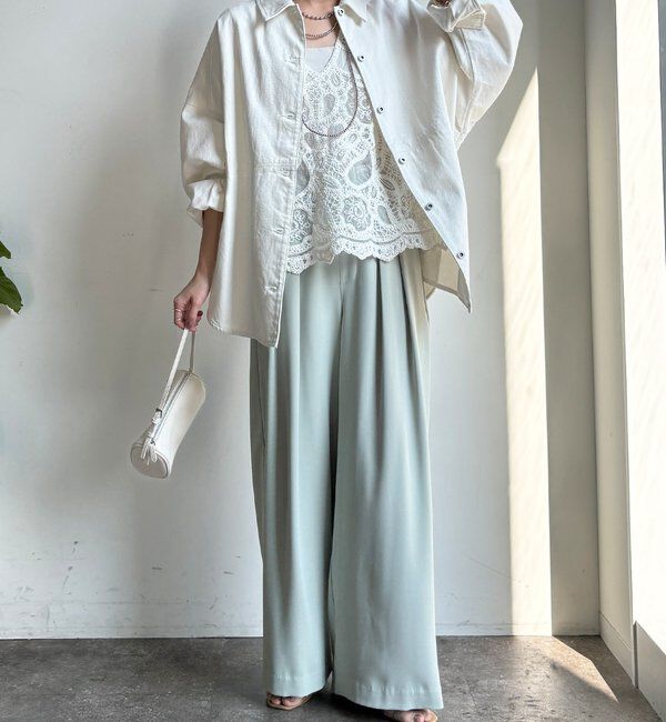  「【累計販売数3万枚突破/21色4サイズ展開！】タックワイドパンツ」|チノ|