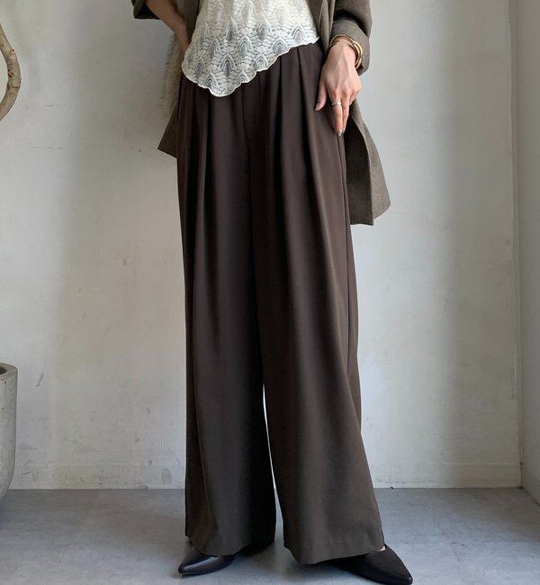  「【累計販売数3万枚突破/21色4サイズ展開！】タックワイドパンツ」|チノ|