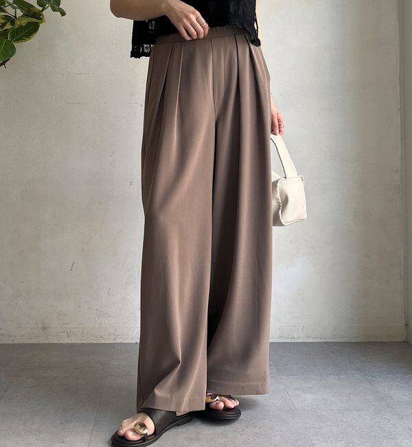  「【累計販売数3万枚突破/21色4サイズ展開！】タックワイドパンツ」|チノ|