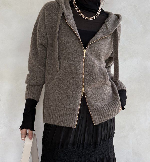  「ホイップヤーンジップフーディー」|カーディガン|
