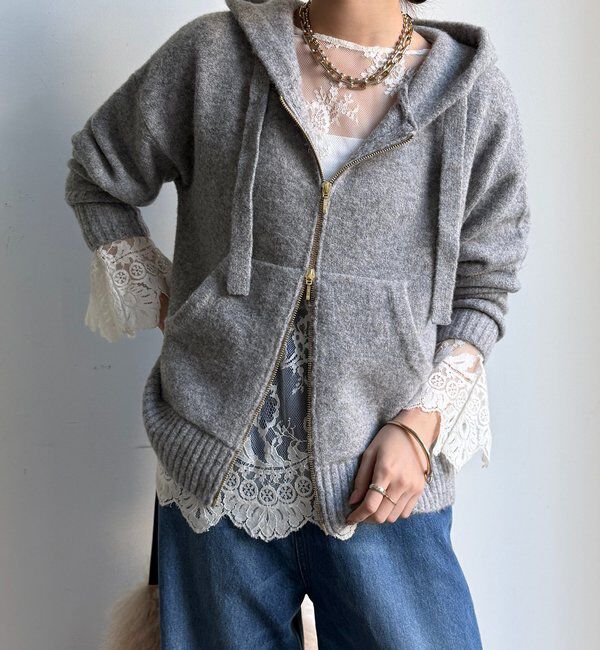  「ホイップヤーンジップフーディー」|カーディガン|