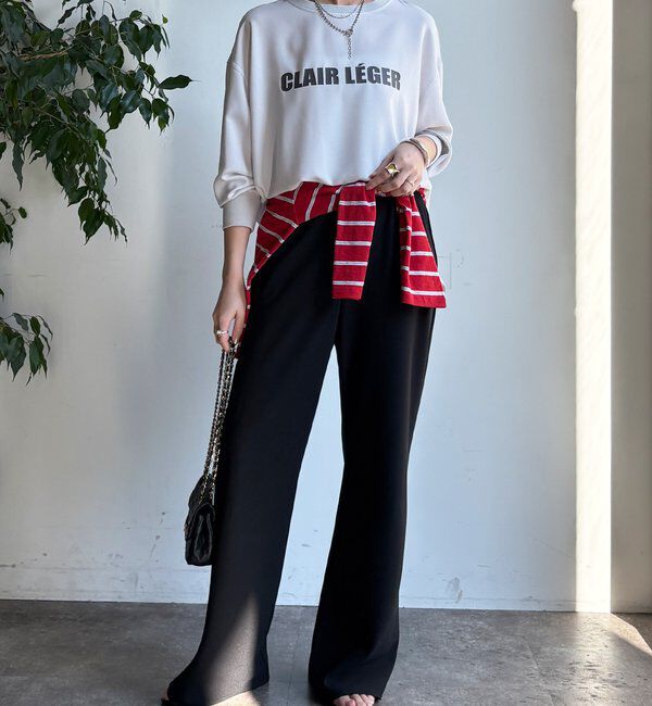  「袖リブバックボタンジョーゼットロゴプルオーバー」|シャツ・ブラウス|