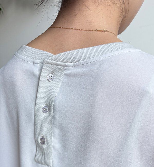  「袖リブバックボタンジョーゼットロゴプルオーバー」|シャツ・ブラウス|
