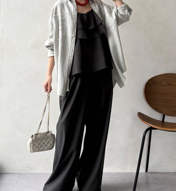  「ドライタッチワイドパンツ」|チノ|