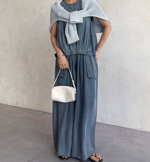  「【WEB限定/セットアップ対応】リヨセルデニムワイドパンツ」|チノ|