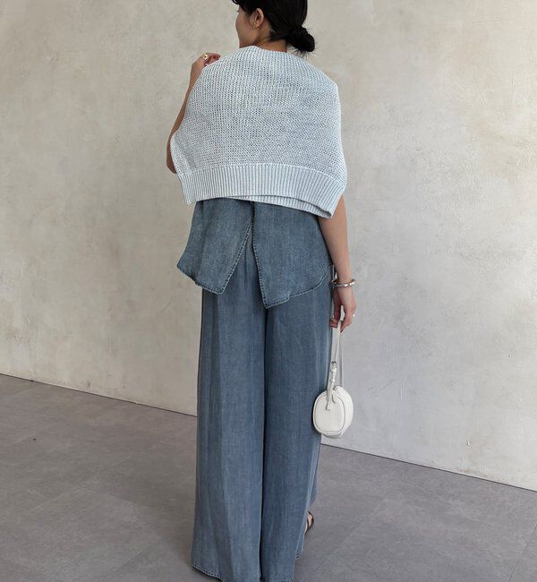  「【WEB限定/セットアップ対応】リヨセルデニムワイドパンツ」|チノ|